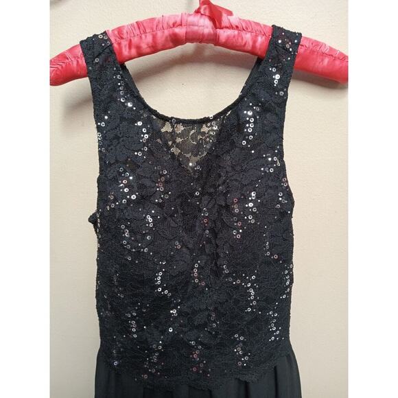 Speechless Black Lace Sequin Semi Formal Dress Size 7 - Picture 4 of 7